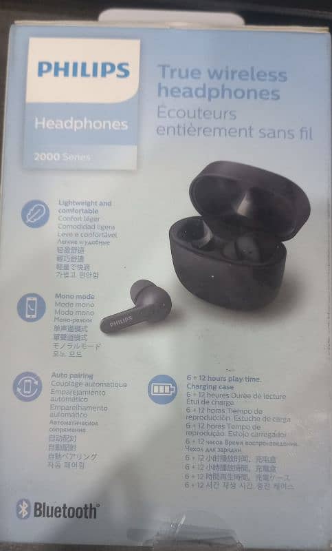 Phillips true wireless headphones/ earphone TAT2206 1