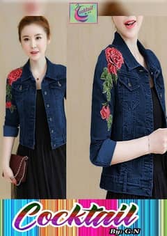 Stylish Women's Embroidered Denim Jacket