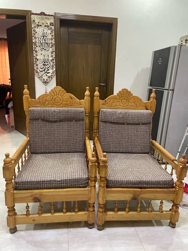 Pine wood sofa set 1