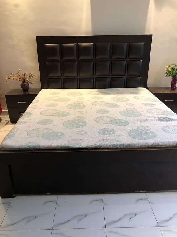 modern bed with leather for sale 0