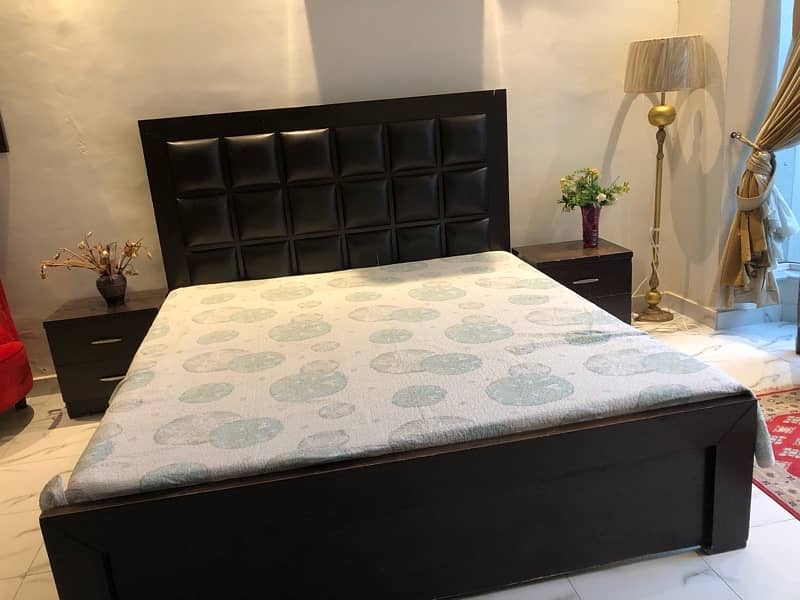 modern bed with leather for sale 2