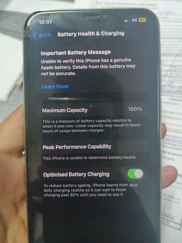 Iphone XS MAX  White colour  512 Gb PTA Approved  Battery change 8