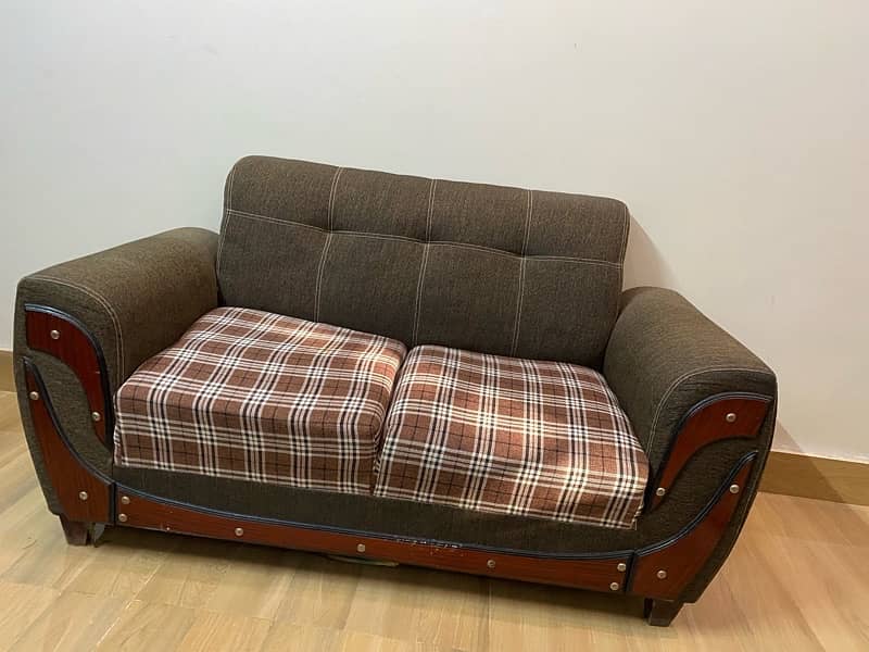 Brown 2 seater sofa 2