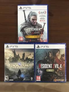 Resident Evil 4 PS5 + Hogwarts Legacy PS5 + Witcher 3 PS5