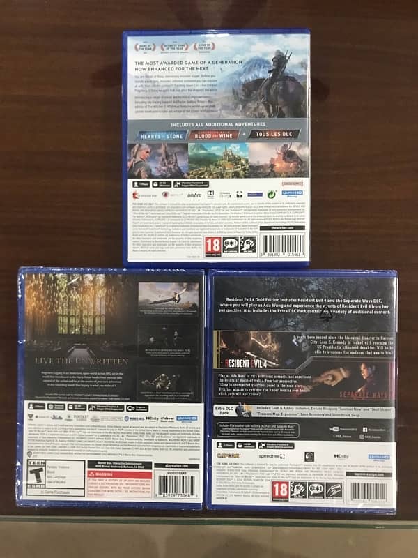 Resident Evil 4 PS5 + Hogwarts Legacy PS5 + Witcher 3 PS5 1