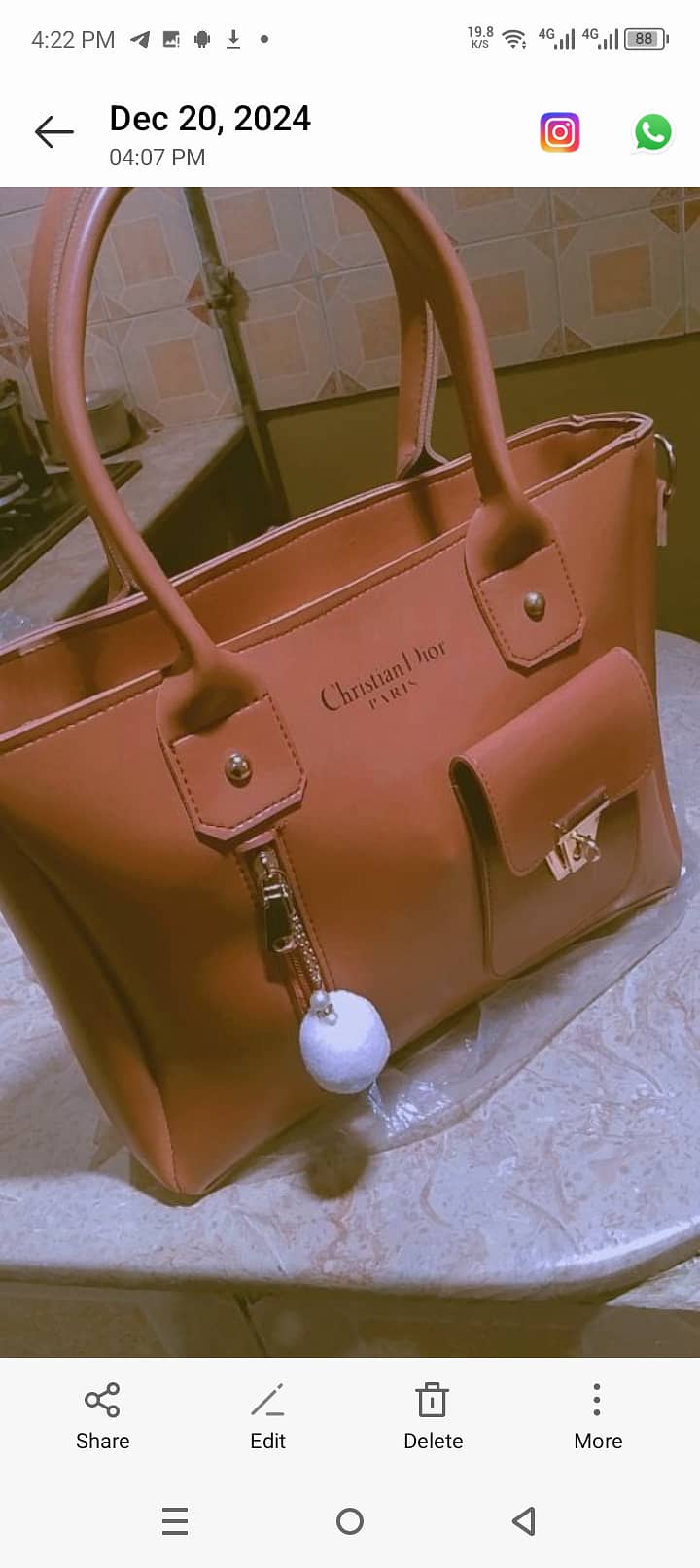 Fancy bag woman browni colour 1