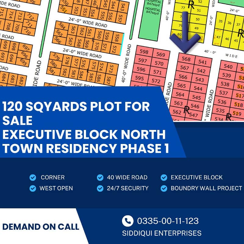 120 SQYARDS CORNER WEST OPEN PLOT EXECUTIVE BLOCK NORTH TOWN RESIDENCY 0