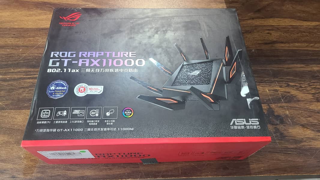 ASUS ROG Rapture GT-AX11000 WiFi 6 Tri-Band Gaming Router (Box Packed) 1