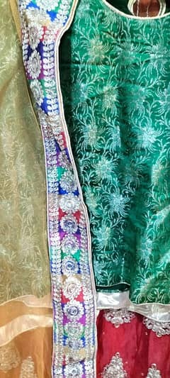 One time wear indian embroidered wedding lehang choli dupta