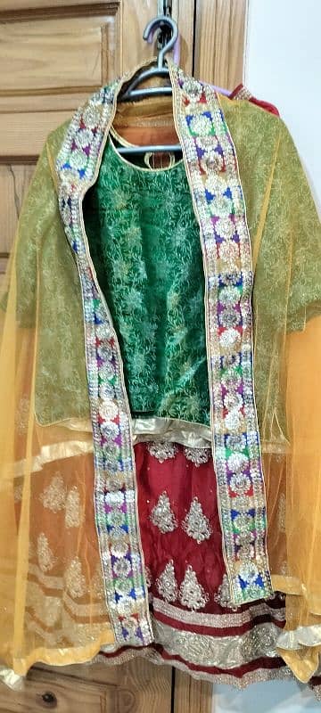 One time wear indian embroidered wedding lehang choli dupta 1