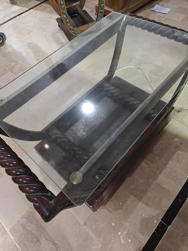 Glass top tables + Wall mirror 7