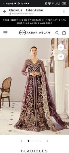 Akbar aslam wedding wear 3 piece ready to wear dress.