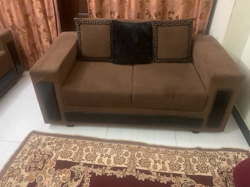 6 seater sofa set brown color 4