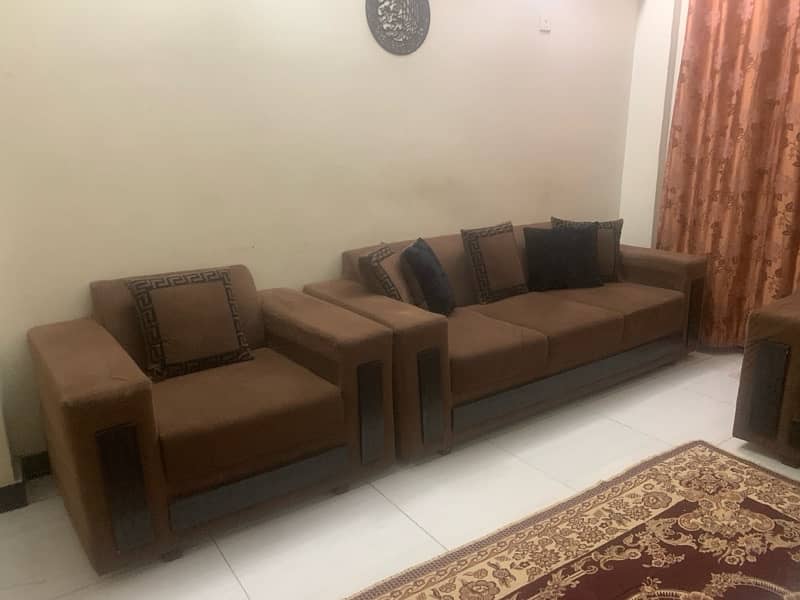 6 seater sofa set brown color 6