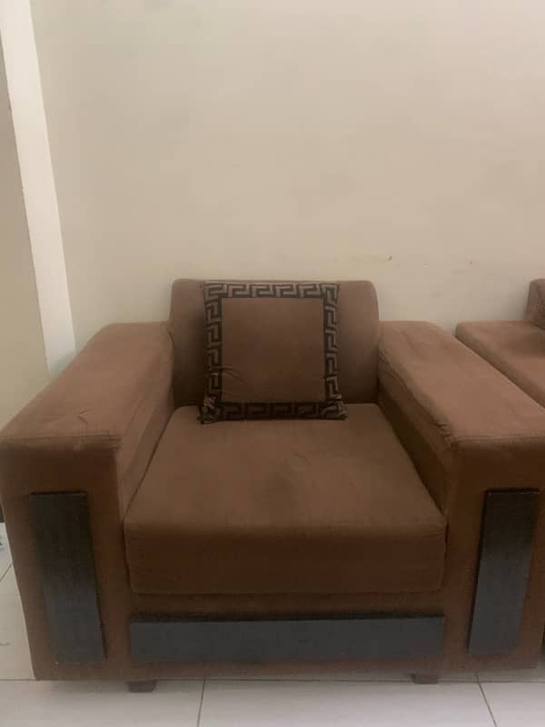 6 seater sofa set brown color 7