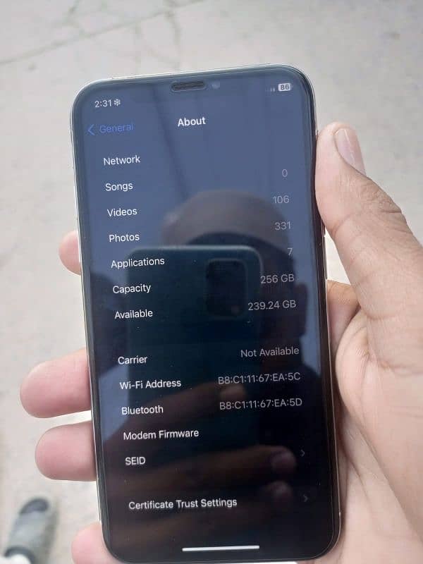 iphone x non pta 256 gb bypass hai only bateery change bki sb original 5