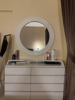 1 dresser, 2 side tables and a full length mirror