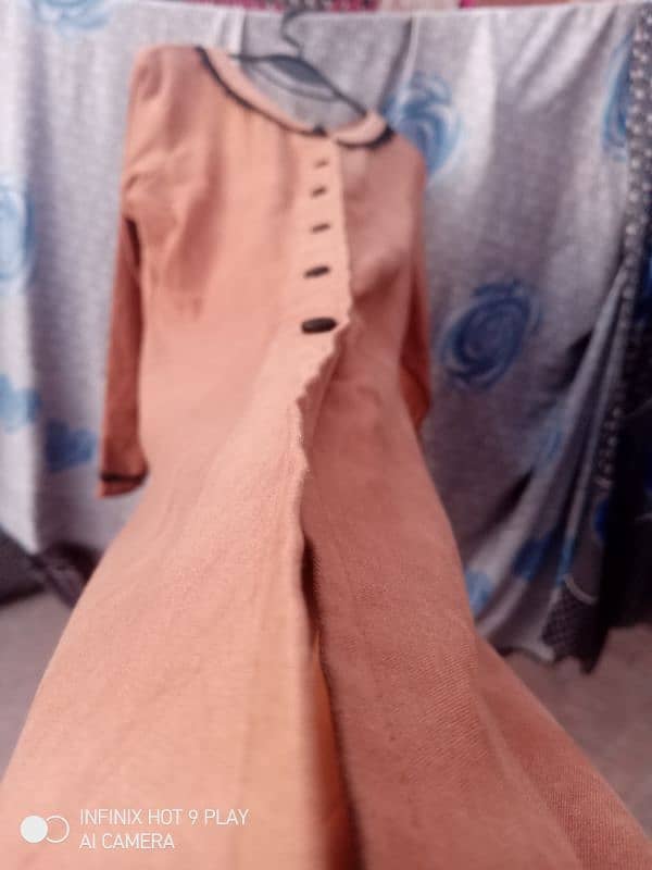 open shirt style in velvet fabric camel color 2