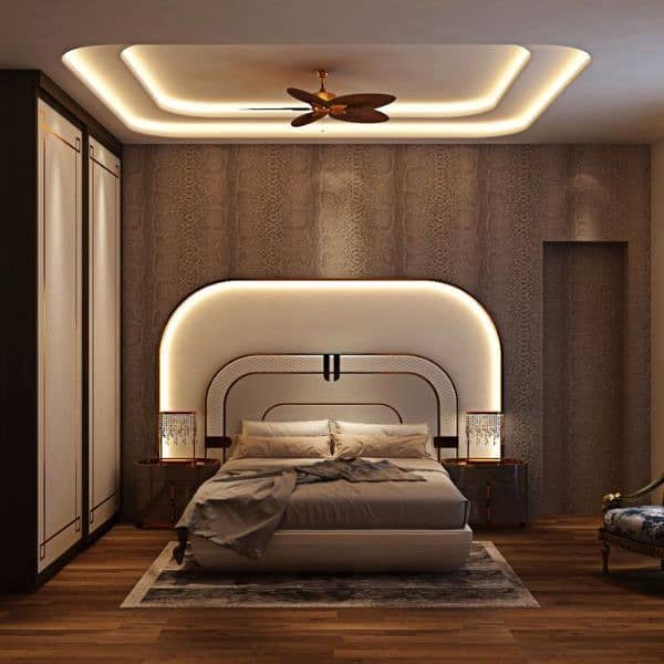 media wall/dressing table/Wall moulding/ceiling design 13