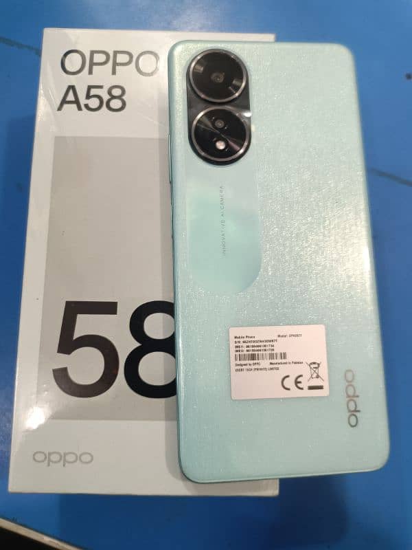 Oppo A58 10x10 condition 8GB RAM 128 GB memory 0