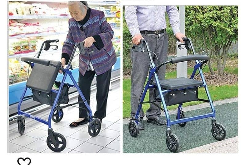 FOLDING 4 WHEEL ROLLATOR WALKER  WITH PADDED SEAT NEW UNTOUCHED 10