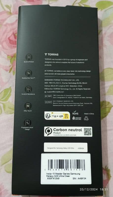 Torras Ultra HD Screen Protector for Galaxy S24 Ultra Series 1