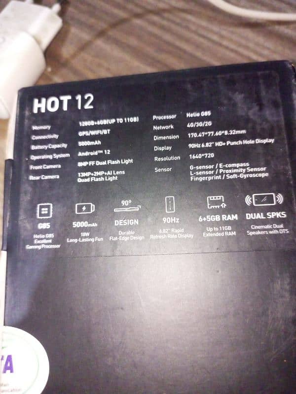 INFINIX HOT 12 ( 6+5 RAM 128GB STORAGE) FOR SALE 6