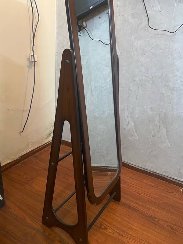 long length mirror with wood outline 1