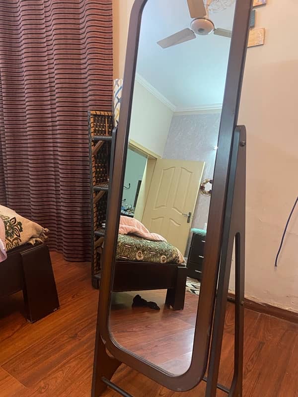 long length mirror with wood outline 2