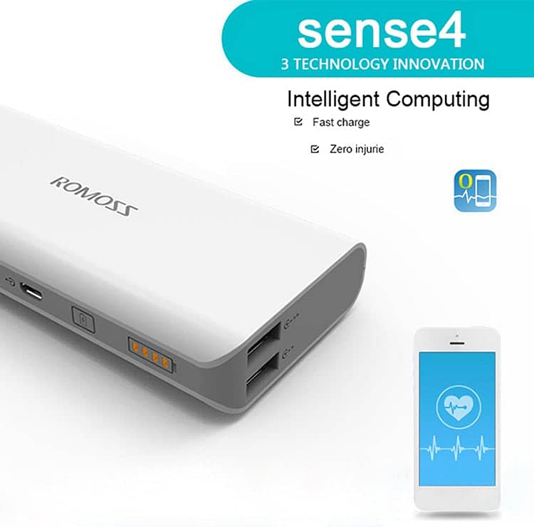 Romoss SENSE 4 Power Bank 10400mAh 2 USB Output 3