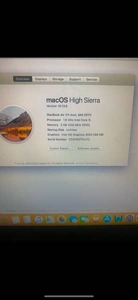 Macbook Air macOS High Sierra Version 4