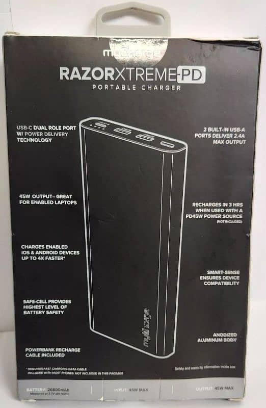 myCharge Razor Xtreme 45w 26800mAH Power Bank. 2