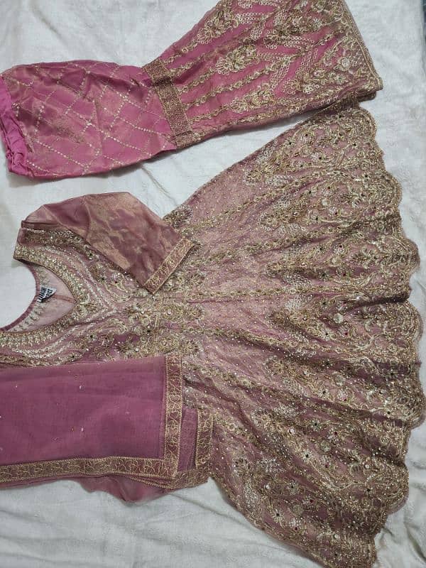 Stitched 3 piece fancy Frock trouser (gharara style) 2