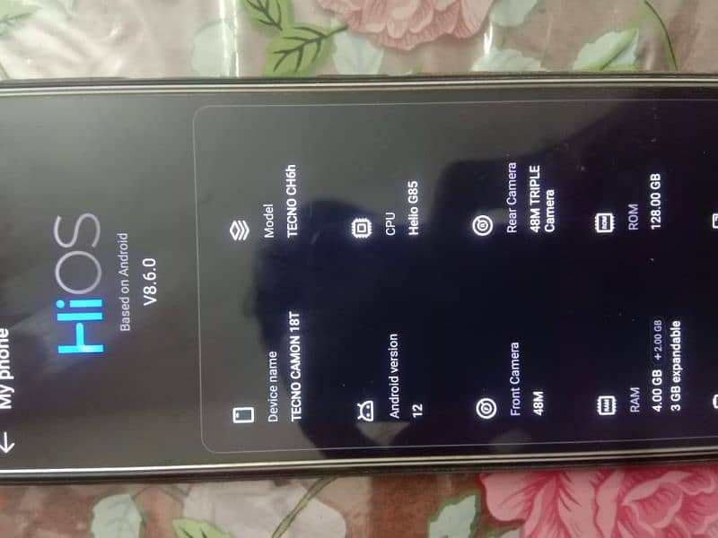 Tecno Camon 18t with box 4