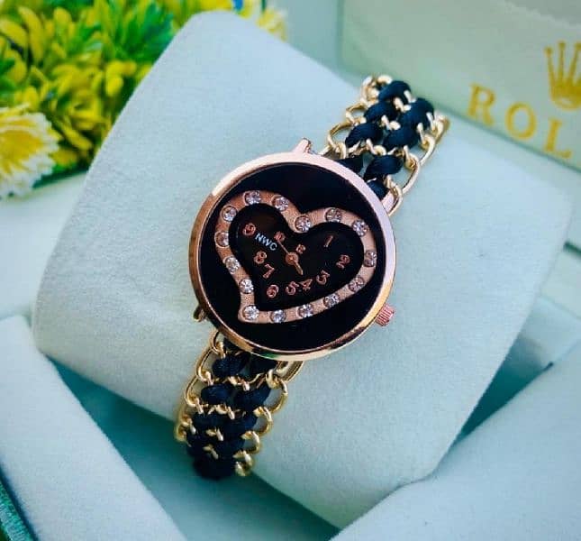 CUTE AND lush Dori Diamond heart shape watch for girls and  women 4