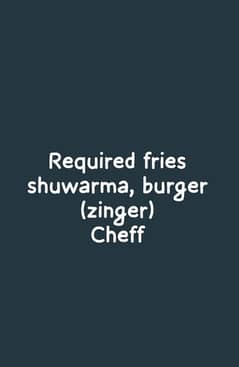 fries, shuwarma, burger (zinger)