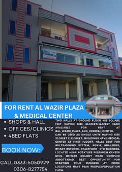 Shopes,halls, Offices, flats available  for Rent abbottabad