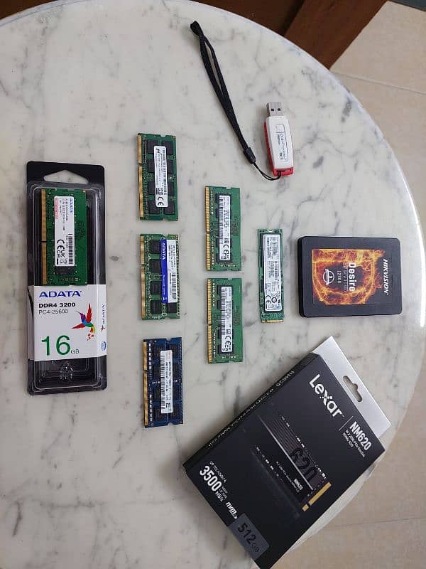 SSD NVME. M2, M sata ssd, DDR3 Pc3L,DDR4 Ram USB Drive Adata samsung 1