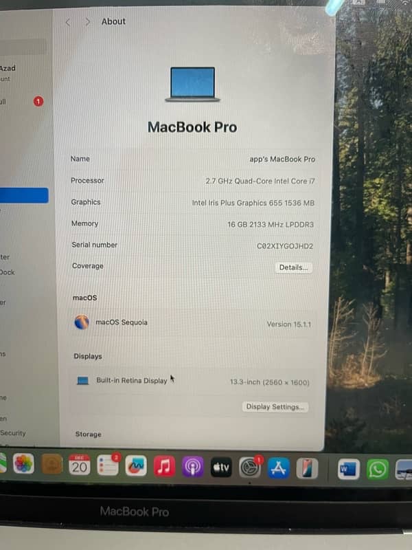 Mackbook pro 2018 9