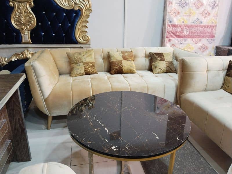 Brand New Elegant design Sofa set in velvet fabric stuff 0