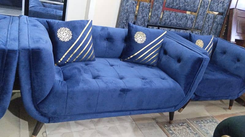 Brand New Elegant design Sofa set in velvet fabric stuff 5