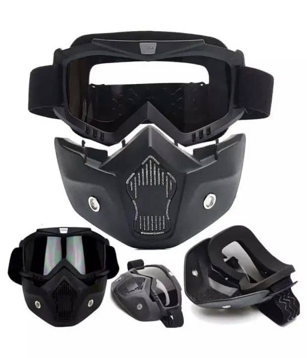 Motorcycle Bike Detachable Helmet Goggles 1