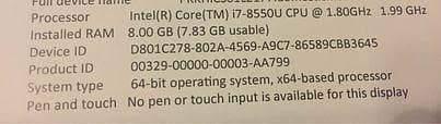 Lenovo ThinkPad T580  core i7- 8th generation 5