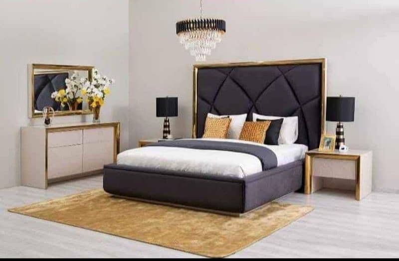 luxury style brand New bed set use high quality material 0