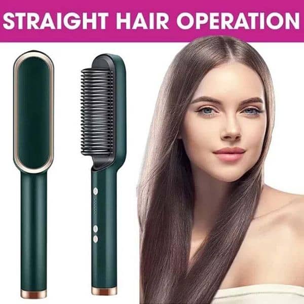 Corded electric hair straightener brush 0