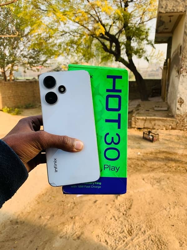 infinix Hot 30 Play 4+4/64 PTA approved 03417059154 Call 1