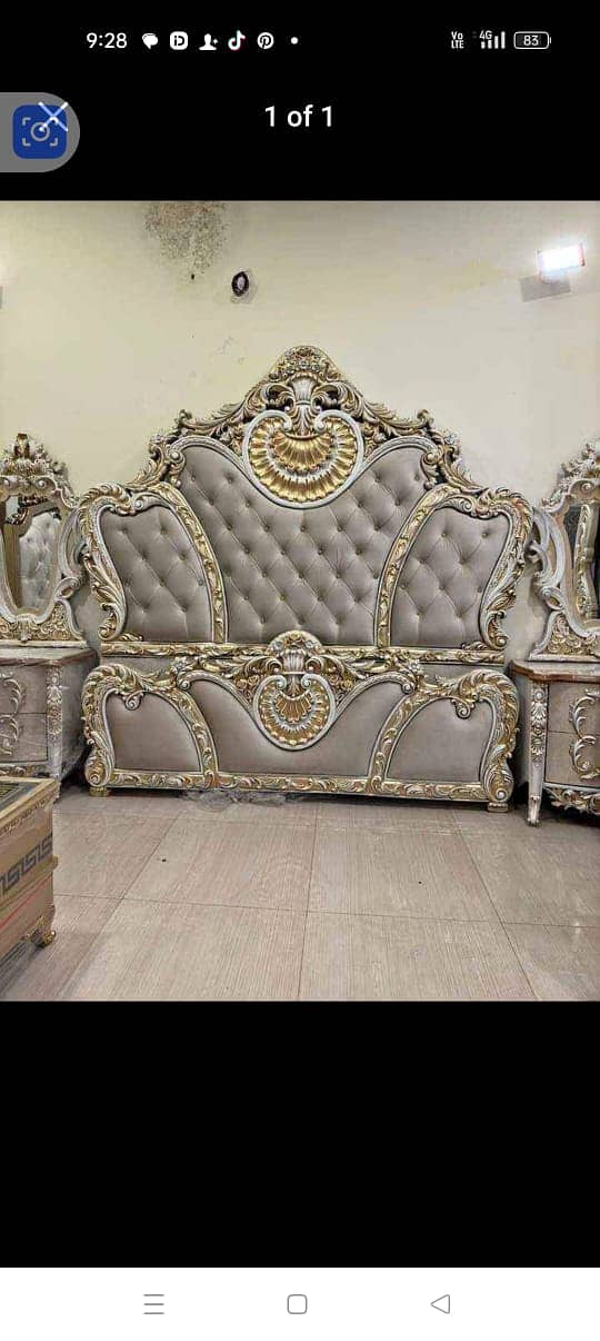 Bed/Double bed/single bed/king size bed/wood bed/poshish bed/Furniture 2