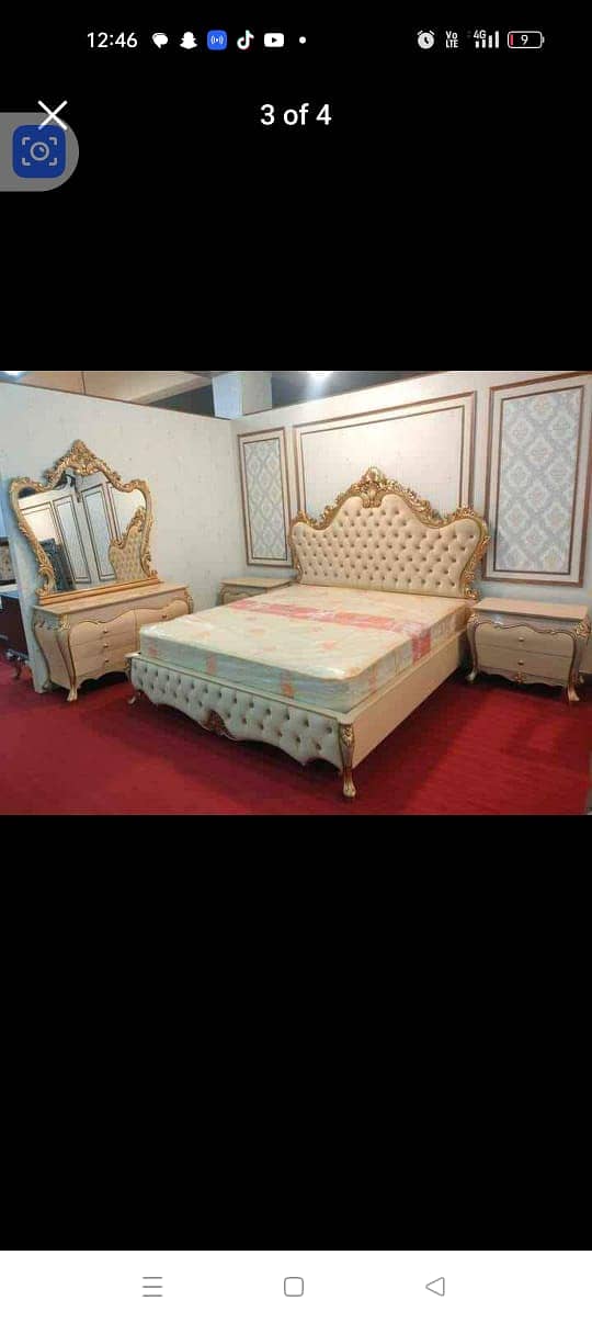 Bed/Double bed/single bed/king size bed/wood bed/poshish bed/Furniture 3