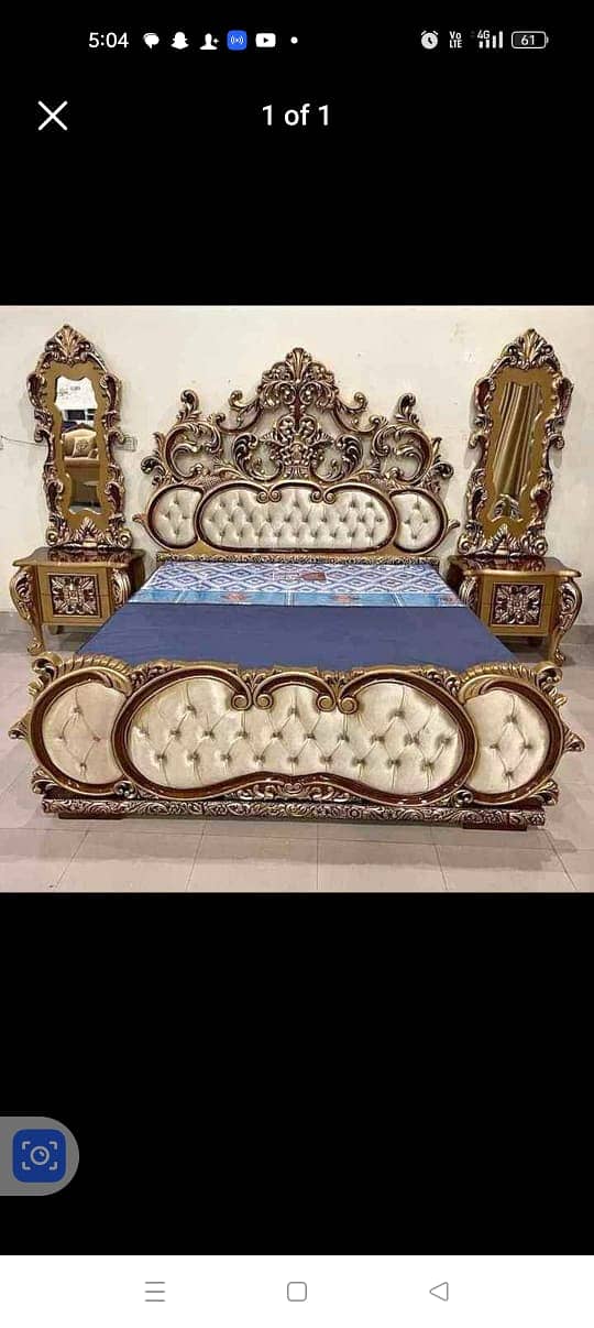 Bed/Double bed/single bed/king size bed/wood bed/poshish bed/Furniture 6