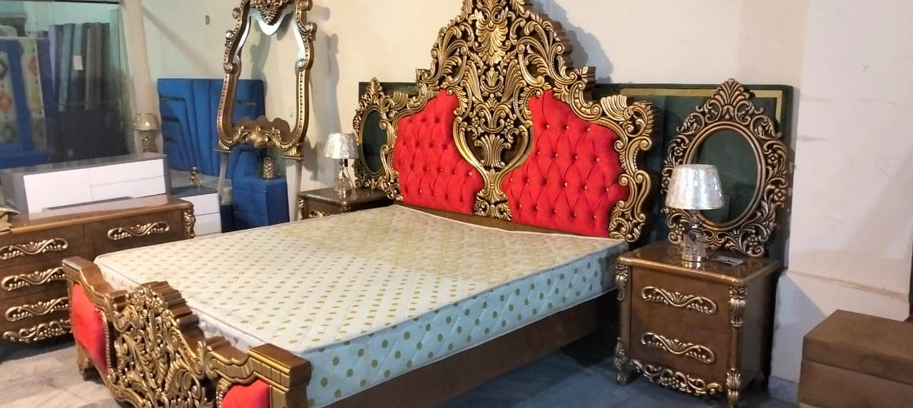 Bed/Double bed/single bed/king size bed/wood bed/poshish bed/Furniture 7